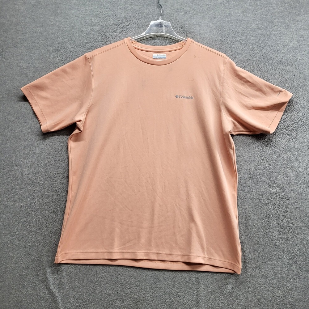 Columbia Men Shirt 1X Coral North Cascades Jersey Short Sleeve Tee